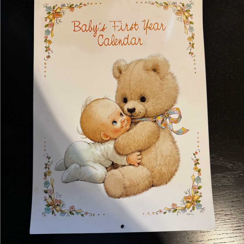 1989 Brand New Warm  Whimsical Babys First Year Calendar